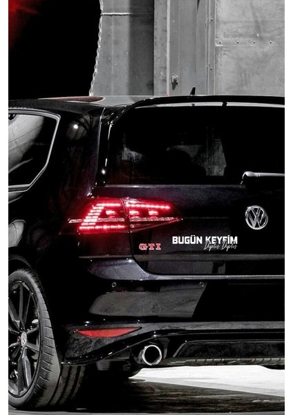 Sticker Master Bugün Keyfim Dıptıs Dıptıs Motorsiklet,kask,laptop,motor ve Oto Araç Sticker 20 x 5 cm Beyaz