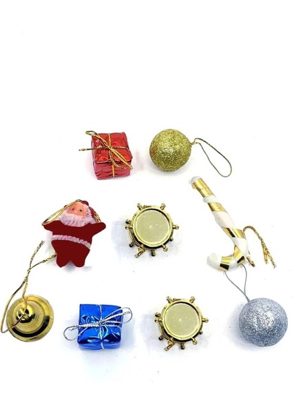 Yılbaşı Ağacı Süsü 9'lu Karışık Mini Set Noel Süsleri