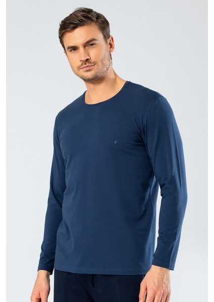 Cacharel Erkek Uzun Kollu T-Shirt 1333/İNDIGO