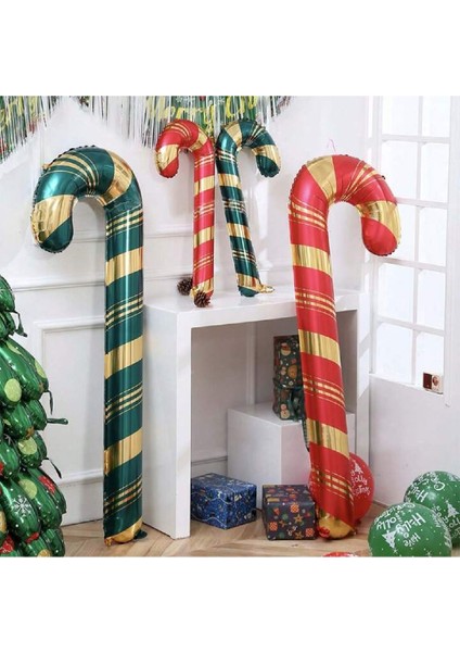 Büyük Baston Folyo Balon Yılbaşı Folyo Balon Süsü fiyatları