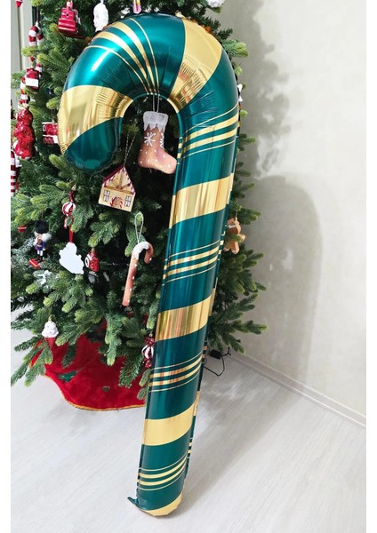 Büyük Baston Folyo Balon Yılbaşı Folyo Balon Süsü fırsatları