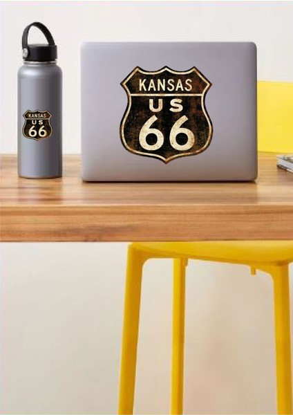 Kansas Route 66 Sticker Araba Oto Motosiklet Sticker 00386 modelleri