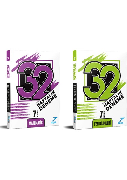 7. Sınıf 32 Haftalık Deneme Seti Matematik - Fen Bilimleri