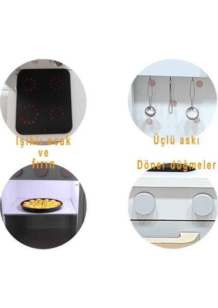Buzdolaplı Işıklı Ahşap Oyun Mutfağı (Xxl)