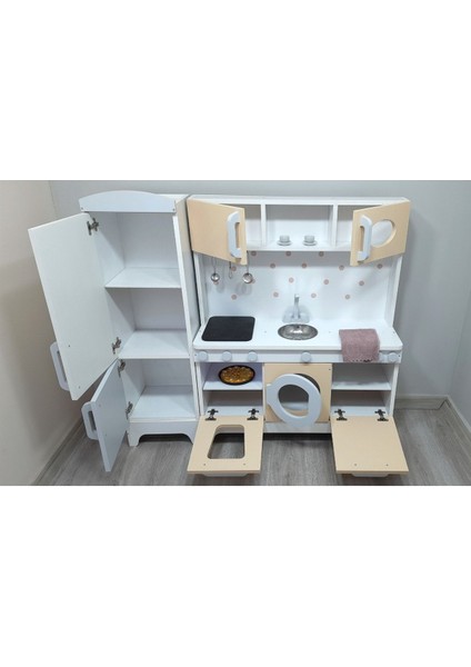 Buzdolaplı Işıklı Ahşap Oyun Mutfağı (Xxl)