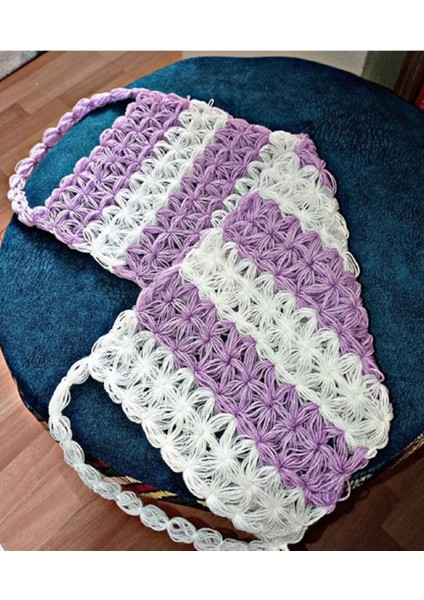 El Yapımı Örgü Doğal Lif Mor
