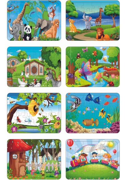 Ahşap Puzzle 8 Li