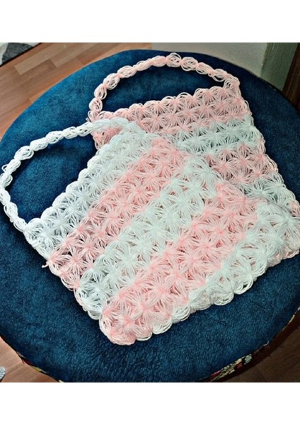 El Yapımı Örgü Doğal Lif Pembe