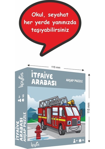 Renkli 40 Parça Mini Ahşap İtfaiye Arabası Puzzle, Eğitici ve Eğlenceli Oyuncak fırsatları