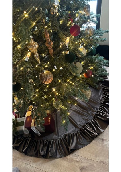 Kadife Yılbaşı Ağacı Örtüsü Pileli Yılbaşı Çam Ağacı Örtüsü 150 cm Çaplı indirimleri