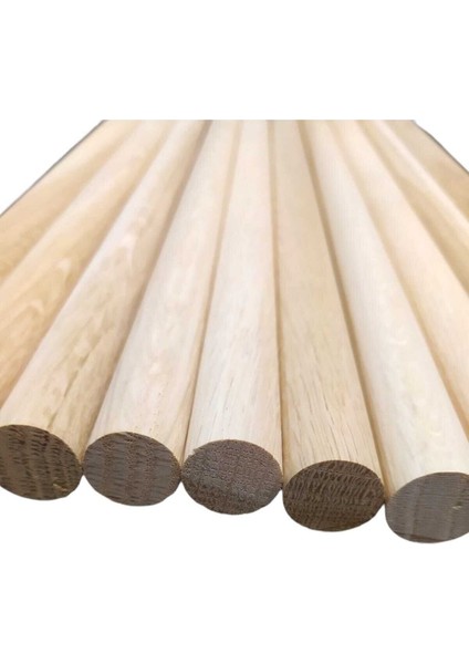 Ahşap Maket Çıta Kavela Fırınlanmış Meşe Silindir 25 cm 20 mm 15 Adet