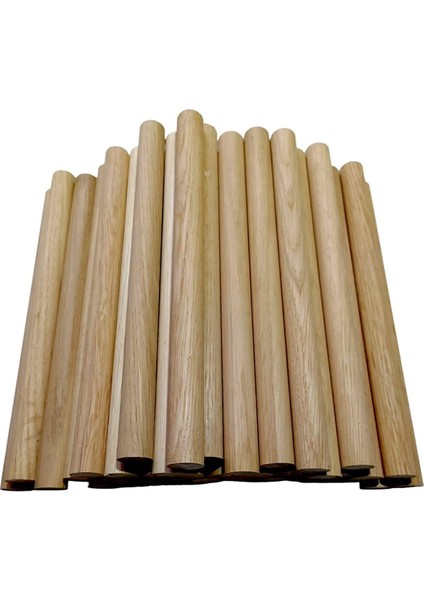 Ahşap Maket Çıta Kavela Fırınlanmış Meşe Silindir 25 cm 20 mm 15 Adet