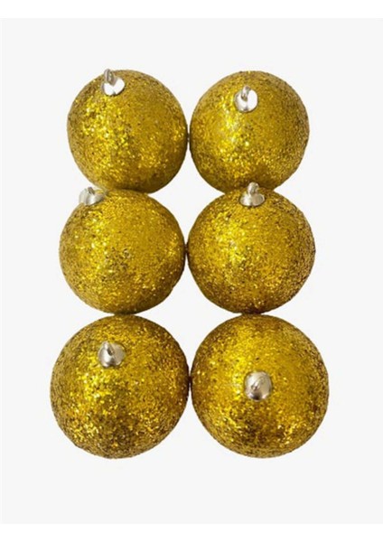 - 6 Adet Strafor Simli Cici Top 5 cm Gold 547133