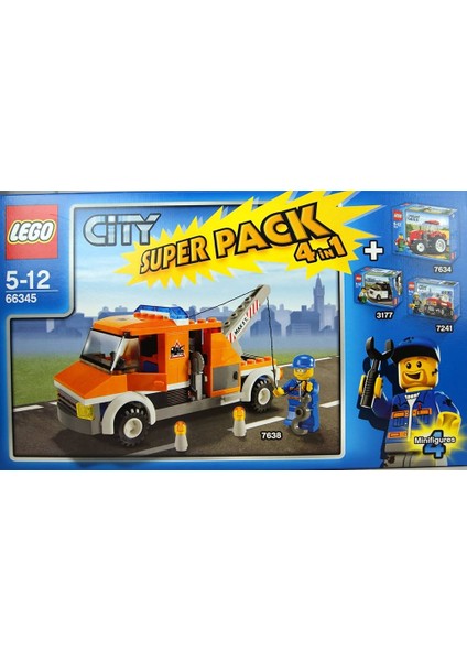 66345 City Super Pack 4 In 1 Araçlar Seti 7638 7634 7241 3177 Setlerini Içerir