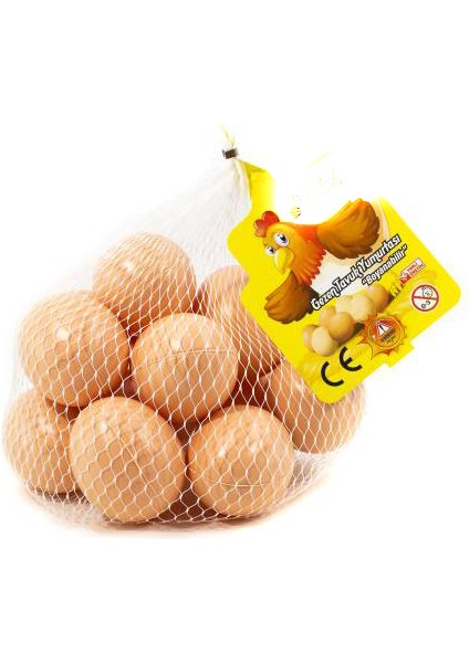 Oyuncak Yumurta Fileli 12 Adet 6 cm Kahverengi