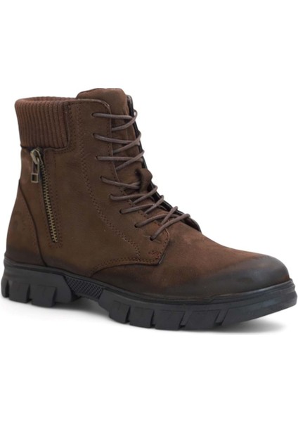 2104 Anatomik Tabanlı Hakiki Deri Bağcıklı Erkek Spor Bot - NKT02104-KAHVE-NUBUK-41 fiyatları