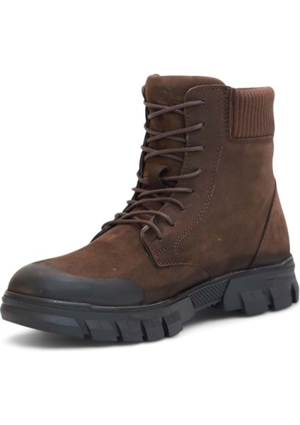 2104 Anatomik Tabanlı Hakiki Deri Bağcıklı Erkek Spor Bot - NKT02104-KAHVE-NUBUK-41 modelleri