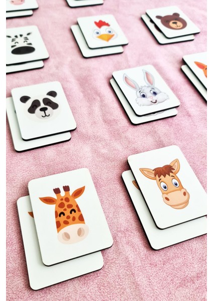 Ahşap Hayvanlar Eşleştirme Oyunu, Zeka Kartları, Çocuklar İçin Eğitim Materyali fiyatları