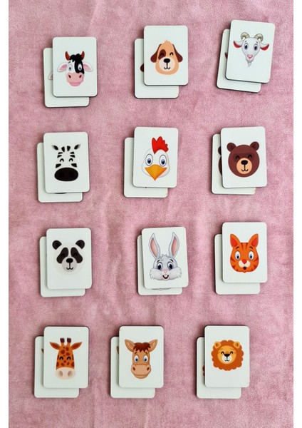 Ahşap Hayvanlar Eşleştirme Oyunu, Zeka Kartları, Çocuklar İçin Eğitim Materyali modelleri