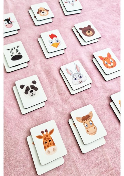 Ahşap Hayvanlar Eşleştirme Oyunu, Zeka Kartları, Çocuklar İçin Eğitim Materyali indirimleri