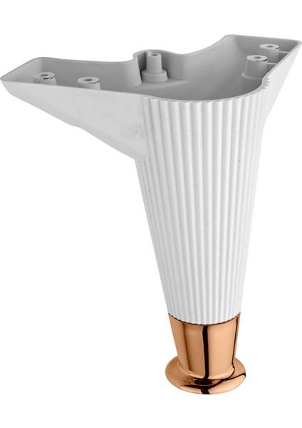 10 Adet Plastik Mobilya Ayağı Beyaz - Nefes - 15 cm Vidalı