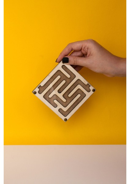 Doğal Ahşap Labirent Oyunu, Eğitici ve Renkli, 2+ Yaş Uygun, Paket İçeriği: 1 adet