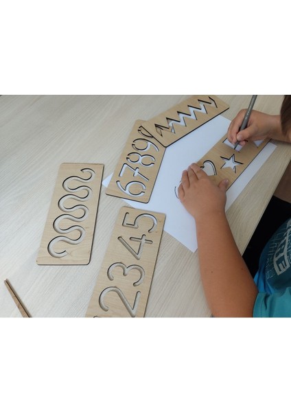 Doğal ahşap sayı ve şekil dekorasyonu, şık ve zarif tasarım, 3+ yaş uyumu modelleri