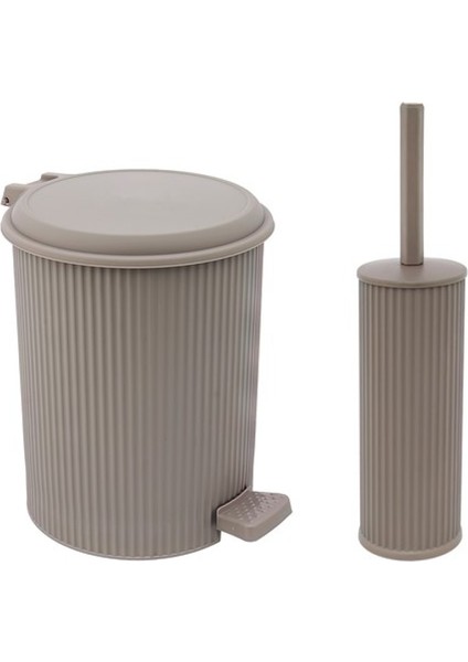 Plastik 4'lü Pedallı Banyo Seti Vizon Renk fiyatları