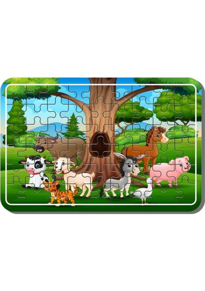 Araba ve Taşıtlar, Lunapark, Yeniyıl Kardan Adam, Sevimli Hayvanlar Ahşap Puzzle Set