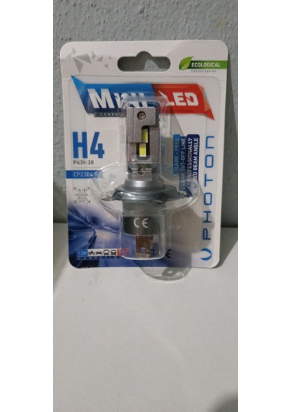 Photon H4 Mini Compact LED Oto Ampul Photon 2li Set 2ADET