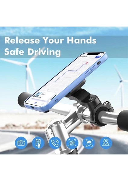 Manyetik Motosiklet Telefon Tutucu, 360 Derece Ayarlanabilir