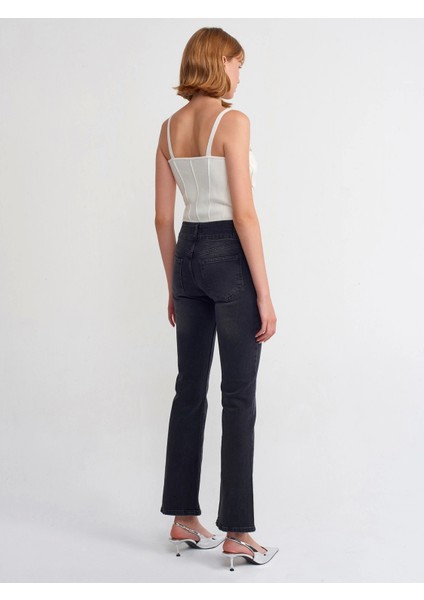 Nervür Dikişli Siyah Denim Pantolon fiyatları