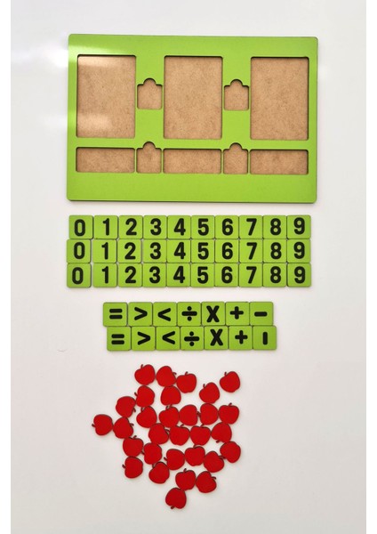 Apples Ahşap Dört Işlem Öğreniyorum Matematik Seti