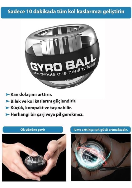 Gyroball - Bilek ve Kol Kaslarını Güçlendiren Egzersiz Topu