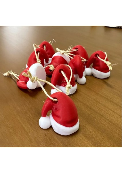 Noel Baba Şapkası Yılbaşı Ağacı Süsü - 9'lu fiyatları
