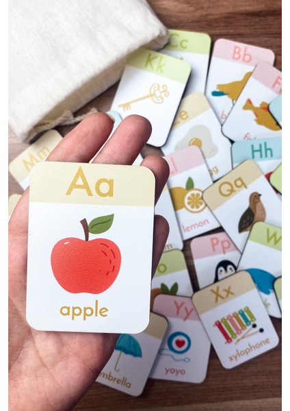 Renkli Ahşap İngilizce Alfabe Kartları Seti, 1+ Yaş, Kreş ve Anaokulu Eğitim için fiyatları