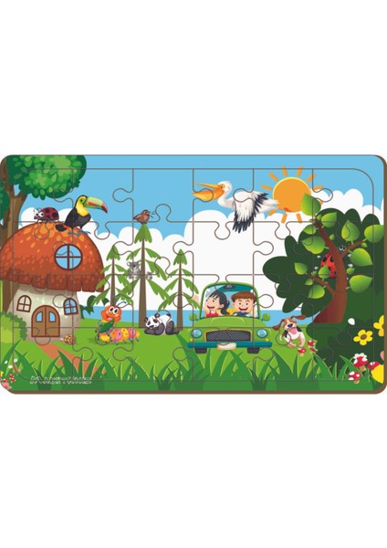 Hayvanlar Alemi 24 Parça Ahşap Puzzle