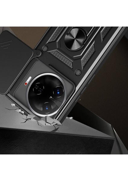 Tecno Camon 30 Pro 5G Kılıf Magnetik Standlı Kamera Korumalı Zore Sürgülü Vega Kapak modelleri