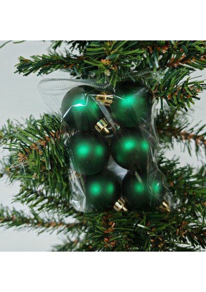 4 cm Mat Yeşil Renk Yılbaşı Ağaç Süsleme Topları 6'lı Paket - YIL056 fiyatları