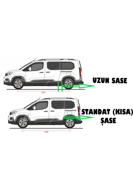 T5 ''KISA ŞASE'' Transporter 2003 2015 Yılları Arası Araca Özel Nevada Siyah Yan Basamak