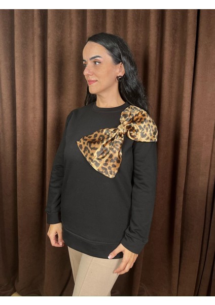 Leopar Papyonlu Sweatshirt