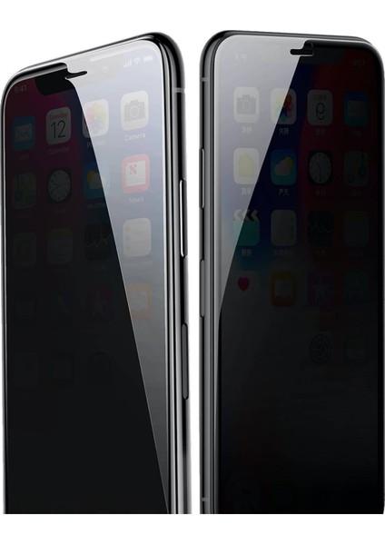 Apple iPhone 11 Gizli Kırılmaz Cam Privacy Tam Kaplayan Siyah