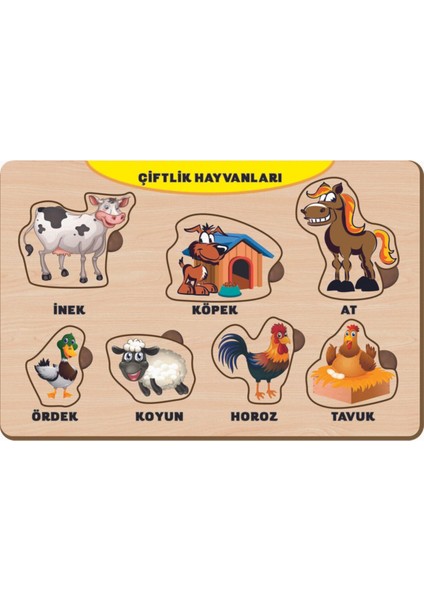 Ahşap Bul Tak Eğitici Yapboz Çiftlik Hayvanları