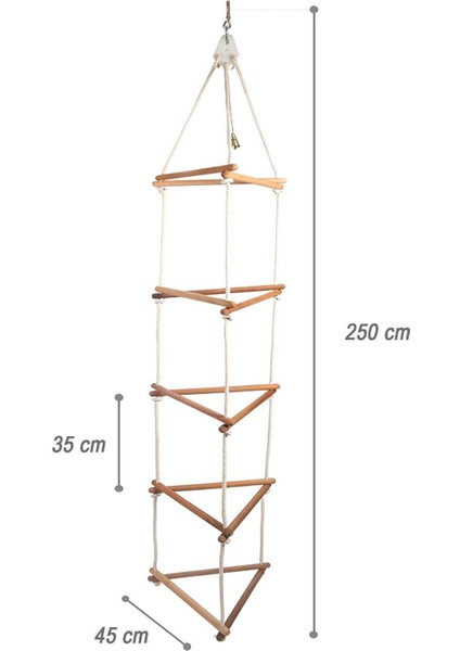 5 Basamaklı Üçgen Tırmanma Kulesi Ahşap Çocuk Oyunu, Eğlenceli ve Güvenli Oyun Keyfi indirimleri