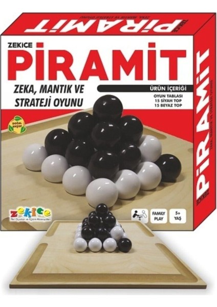 Ahşap Piramit Oyunu, Eğlenceli ve Öğretici, 4 Kişilik, 9+ Yaş, Türkçe Dil