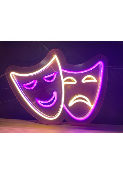 Neon LED Duvar Dekoratif Aydınlatma -Tiyatro, 28X24CM-