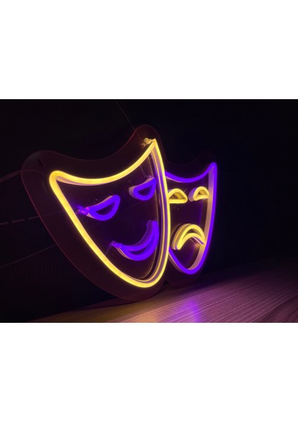 Neon LED Duvar Dekoratif Aydınlatma -Tiyatro, 28X24CM-
