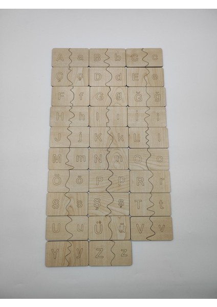 Montessori Harf Eşleştirme Ahşap Puzzle
