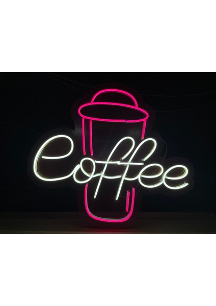 Neon LED Tabela Dekoratif Aydınlatma -Coffee, 50X45CM- fiyatları