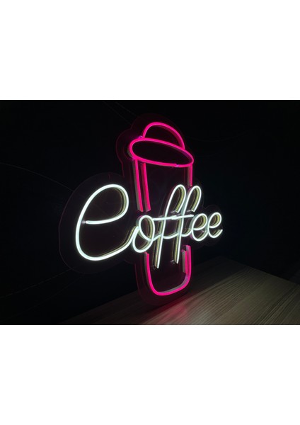 Neon LED Tabela Dekoratif Aydınlatma -Coffee, 50X45CM- modelleri